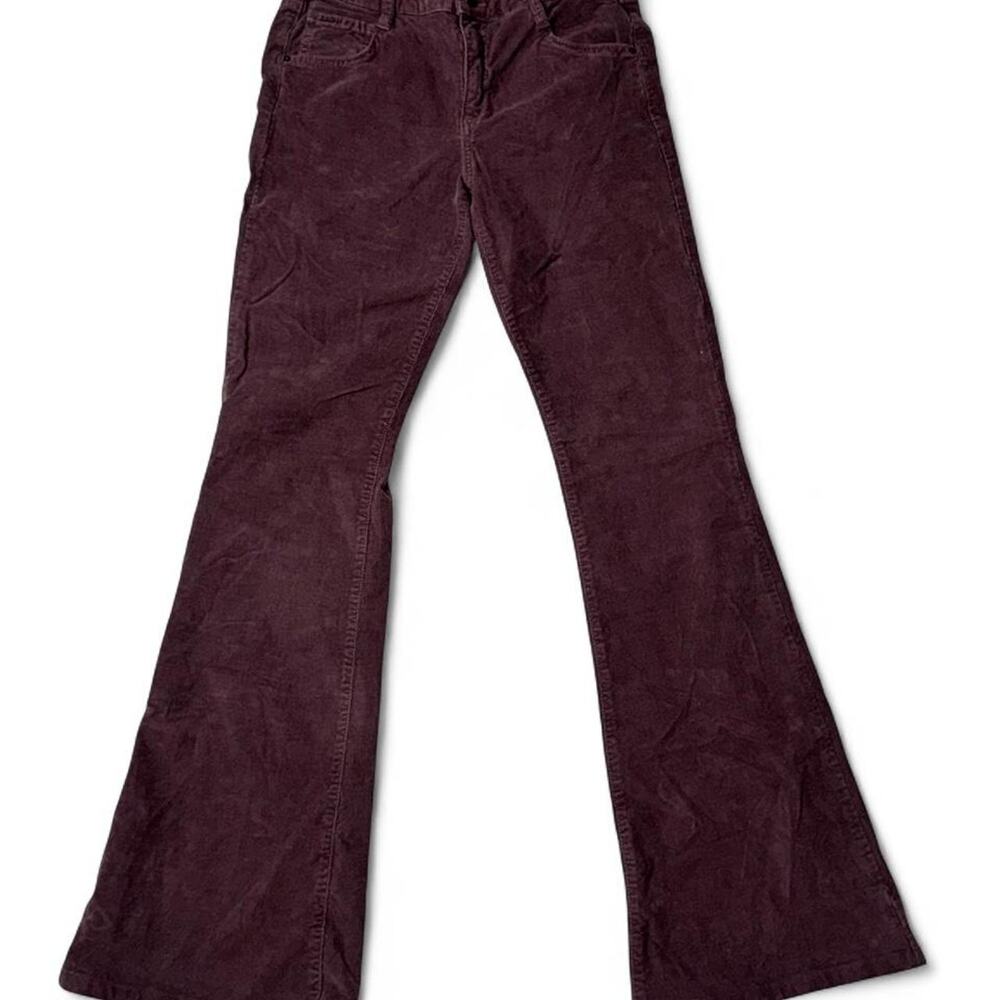 Joe's Jeans The Flare Visionnaire High Waist Corduroy Pants Plum Size 26